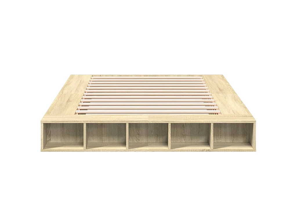 Cadre de lit sans matelas chêne sonoma 160x200 cm