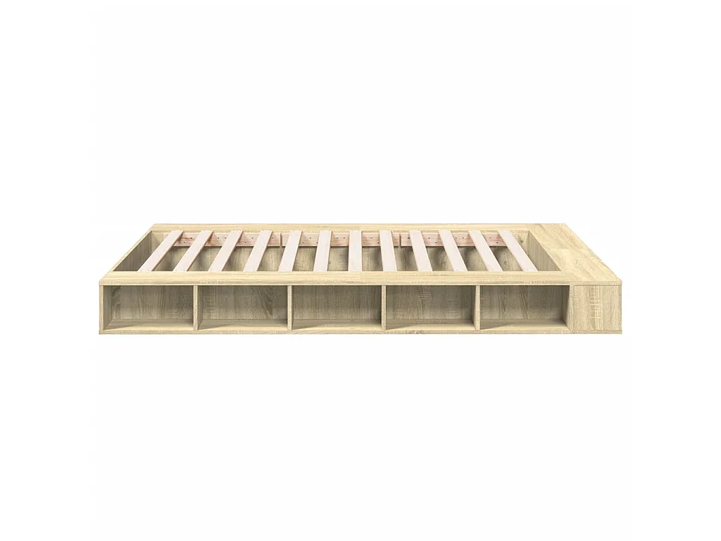Cadre de lit sans matelas chêne sonoma 160x200 cm