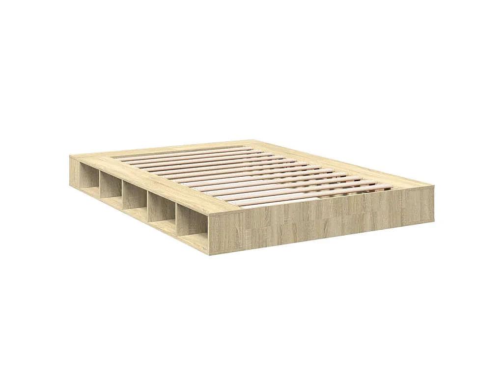 Cadre de lit sans matelas chêne sonoma 160x200 cm