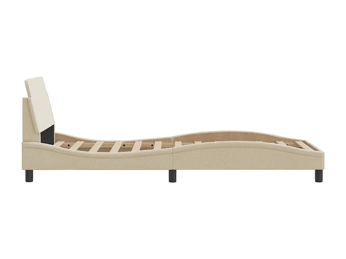 Bedframe met hoofdeinde "Dover" 90x200 cm stof crème