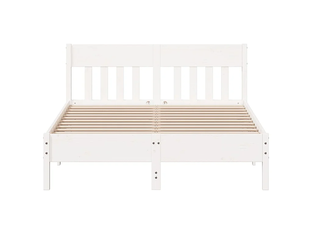 Cadre de lit sans matelas blanc 140x200 cm bois de pin massif