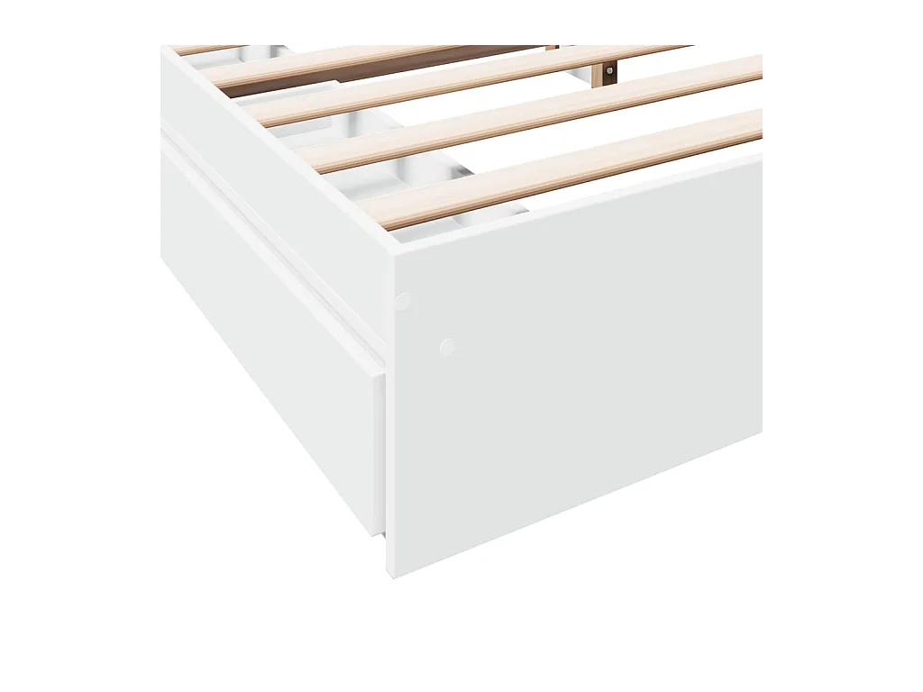 Giroletto con Cassetti Bianco 180x200 cm in Legno Multistrato