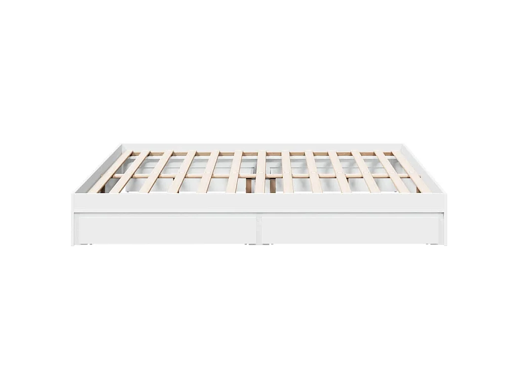 Cadre de lit avec tiroirs sans matelas blanc 180x200 cm
