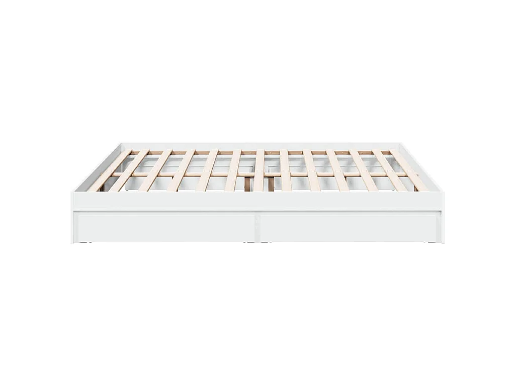 Cadre de lit avec tiroirs sans matelas blanc 180x200 cm