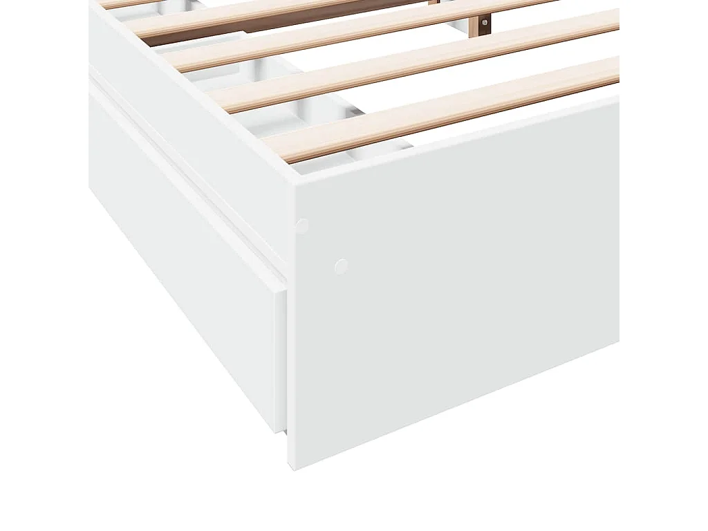Cadre de lit avec tiroirs sans matelas blanc 180x200 cm
