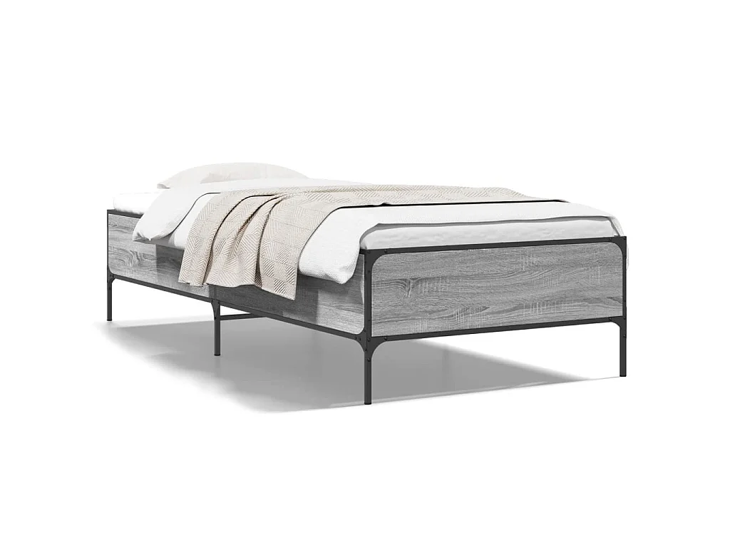 Cadre de lit sans matelas sonoma gris 75x190 cm