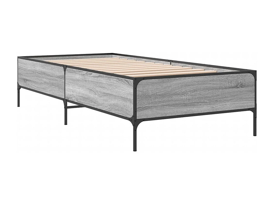Cadre de lit sans matelas sonoma gris 75x190 cm