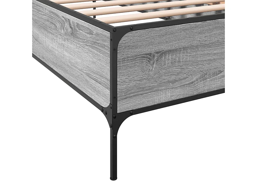 Cadre de lit sans matelas sonoma gris 75x190 cm