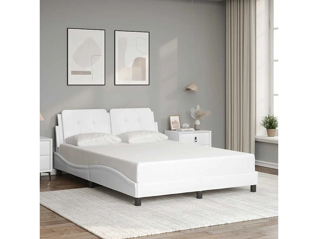 Giroletto senza Materasso Zadar Bianco 120x200 cm in Similpelle