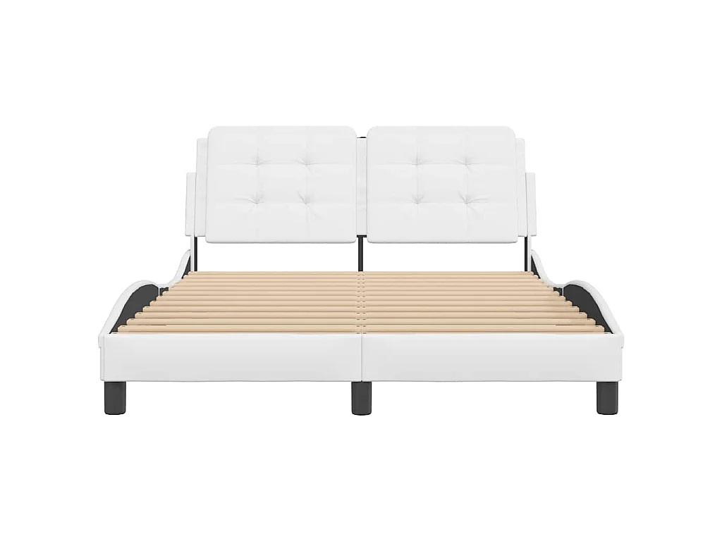 Cadre de lit sans matelas Zadar blanc 120x200 cm similicuir