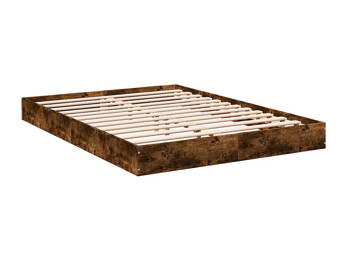 Cadre de lit sans matelas chêne fumé 120x200 cm bois ingénierie