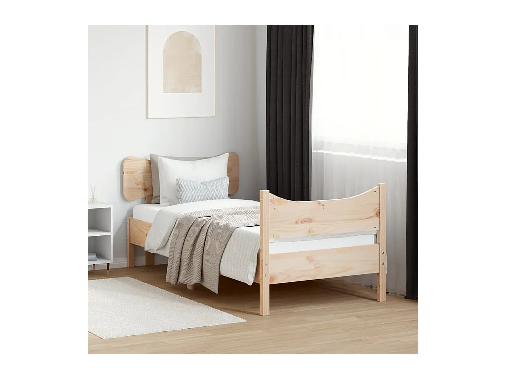 Cadre de lit sans matelas 75x190 cm bois de pin massif