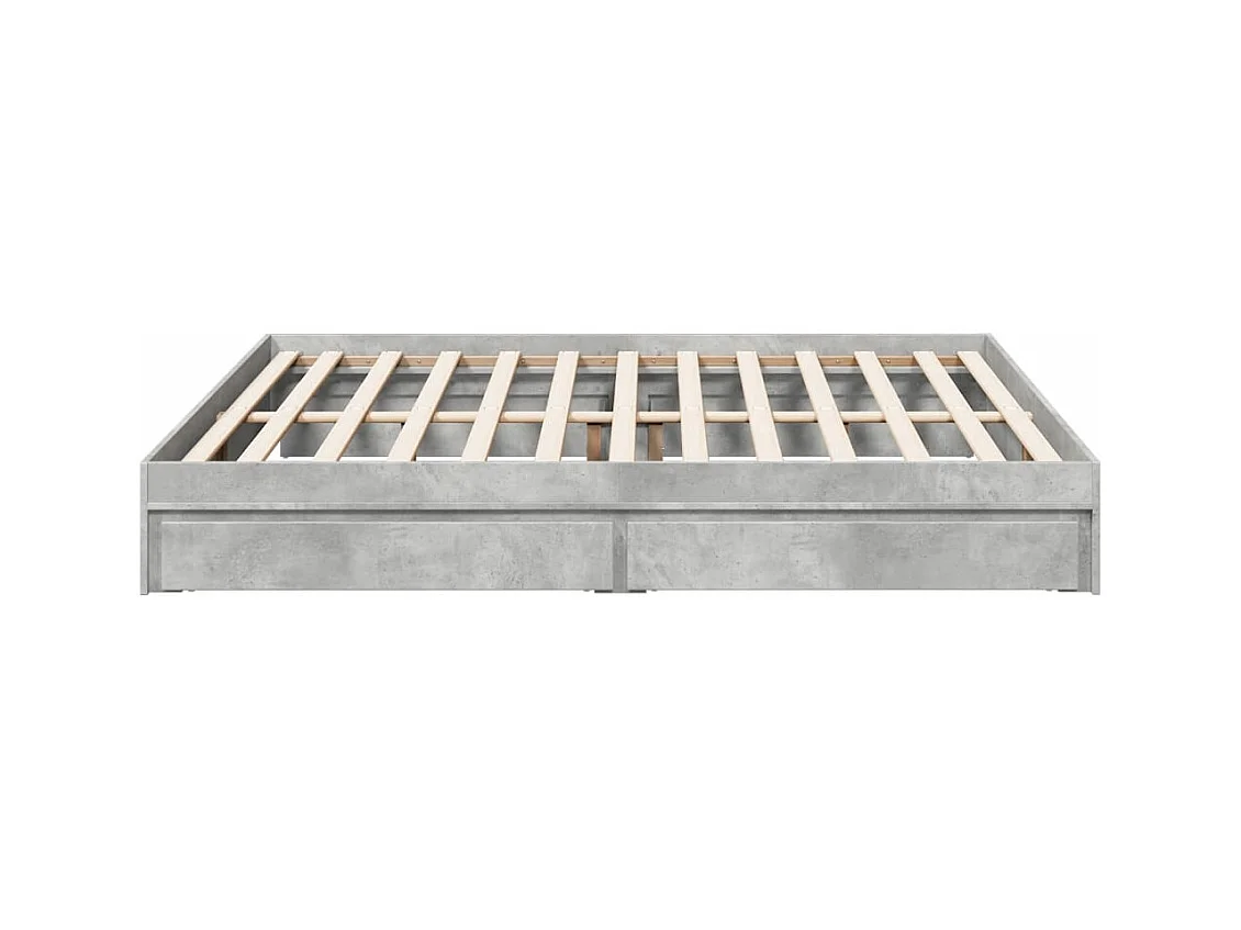 Bedframe met lades bewerkt hout betongrijs 180x200 cm