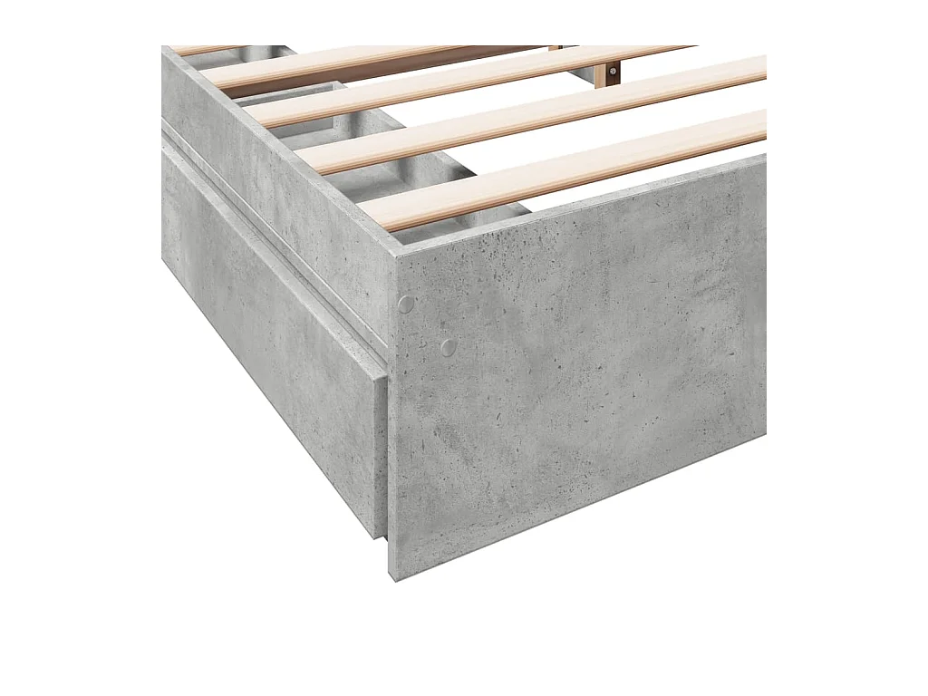 Bedframe met lades bewerkt hout betongrijs 180x200 cm
