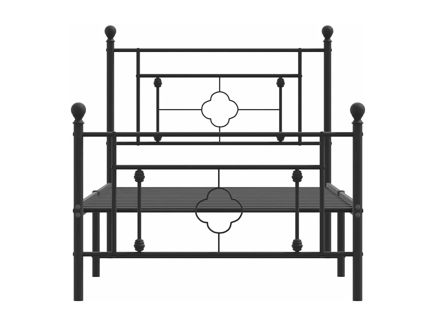 Bedframe met hoofd- en voeteneinde metaal zwart 90x190 cm