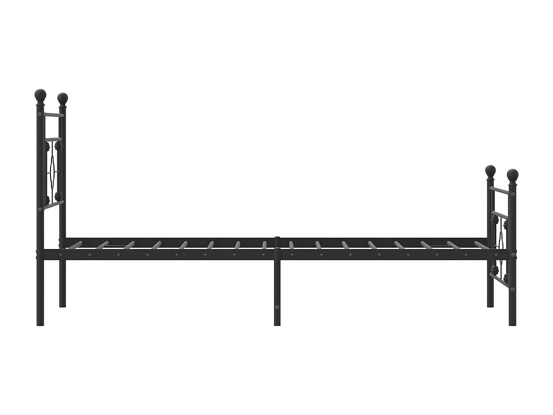 Giroletto con Testiera e Pediera Metallo Nero 90x190 cm