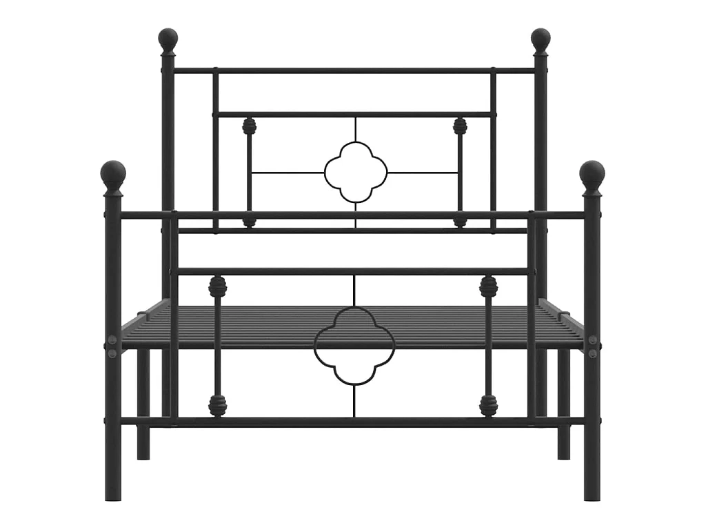 Giroletto con Testiera e Pediera Metallo Nero 90x190 cm
