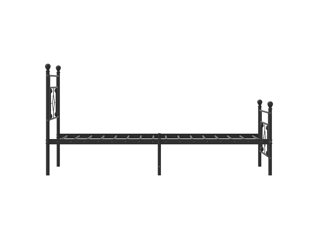 Giroletto con Testiera e Pediera Metallo Nero 90x190 cm
