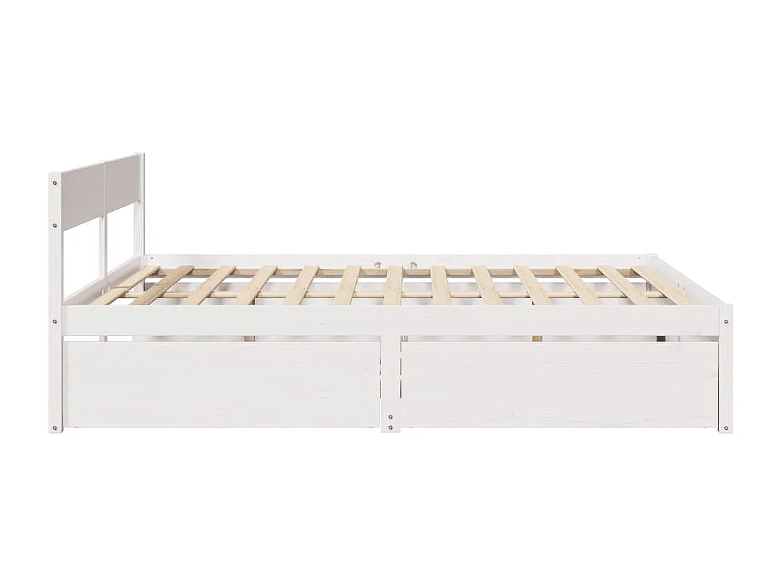 Cama sem colchão 200x200 cm madeira de pinho maciça branco