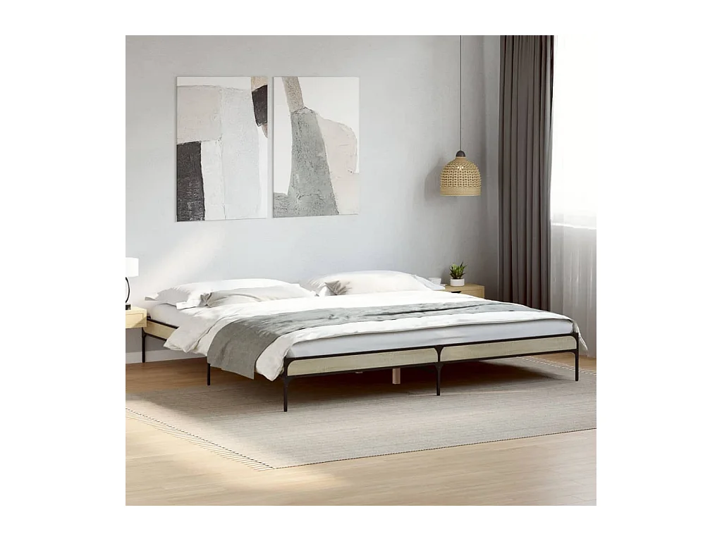 Cadre de lit sans matelas chêne sonoma 200x200 cm