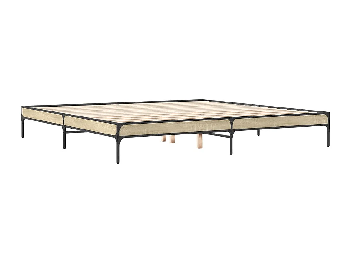 Estrutura de cama 200x200 cm derivados madeira/metal