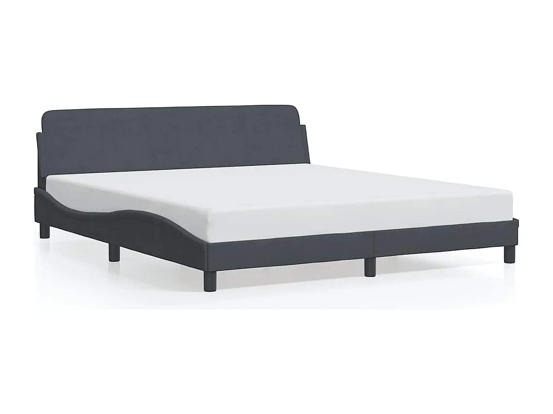 Cadre de lit Dover gris foncé 180x200 cm velours