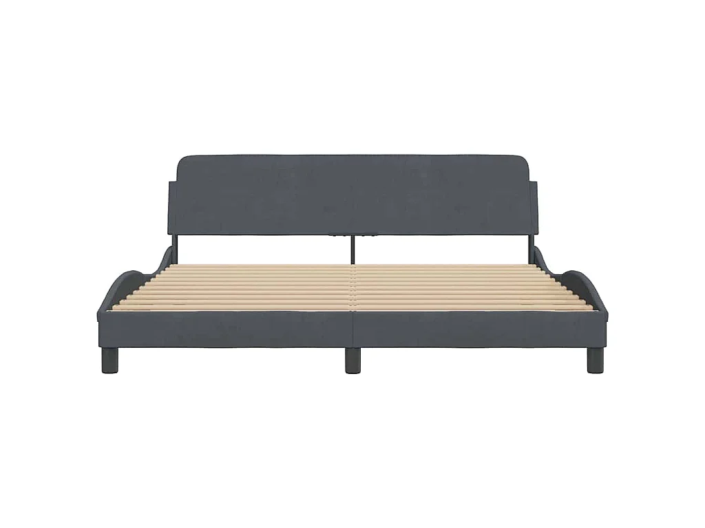 Cadre de lit Dover gris foncé 180x200 cm velours