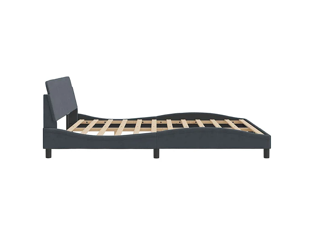 Cadre de lit Dover gris foncé 180x200 cm velours
