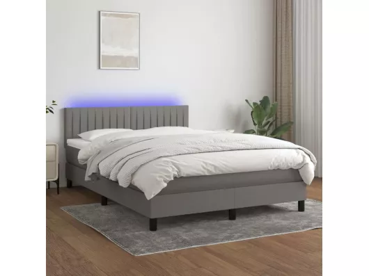 Kauf Unique Boxspringbett mit Matratze & LED Dunkelgrau 140x190 cm Stoff