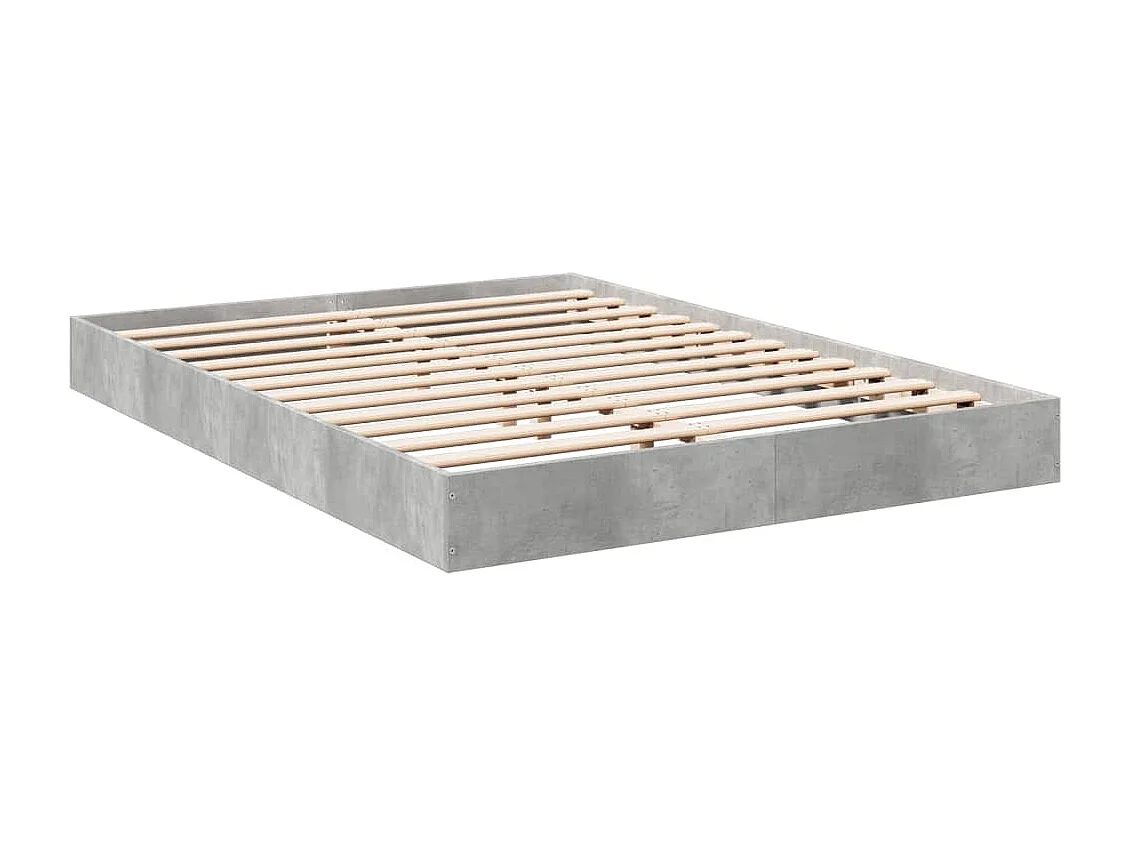 Cadre de lit sans matelas gris béton 140x200 cm
