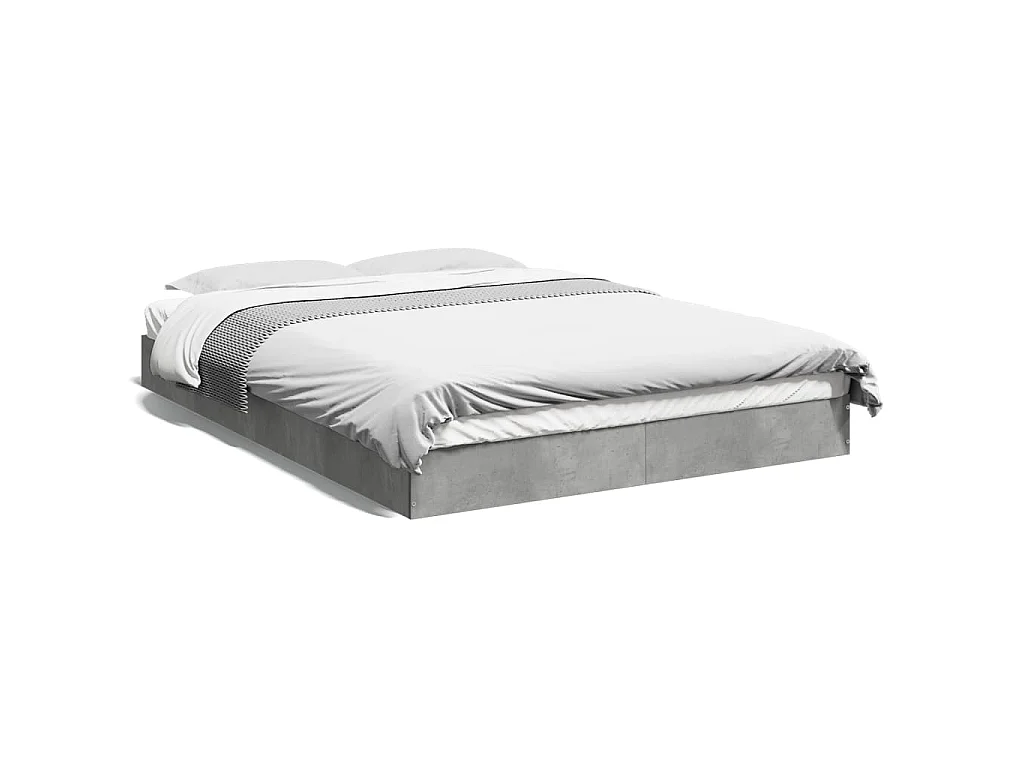 Bettgestell Betongrau 140x200 cm Holzwerkstoff