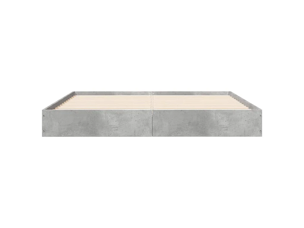 Cadre de lit sans matelas gris béton 140x200 cm