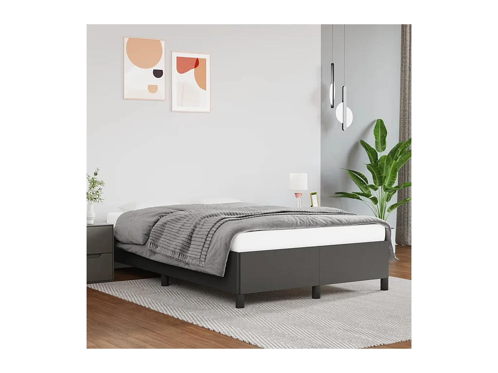Cadre de lit sans matelas gris 120x190 cm similicuir