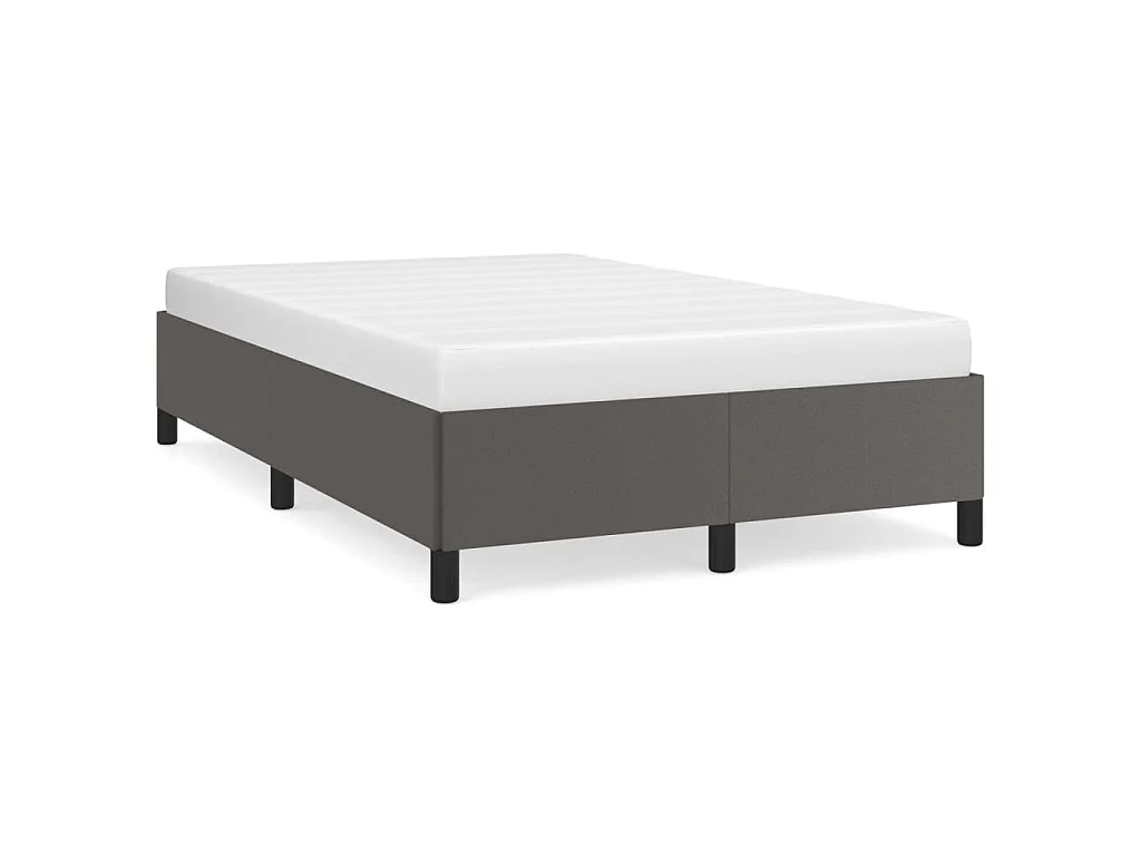 Estructura de cama sin colchón cuero sintético gris 120x190 cm