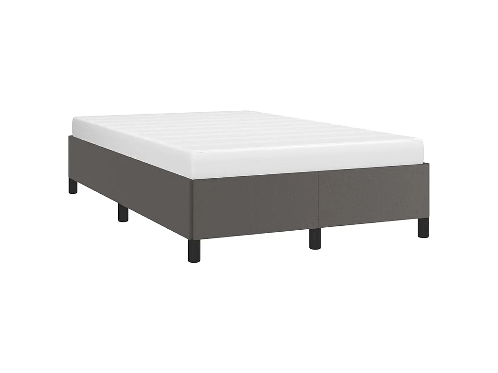 Estructura de cama sin colchón cuero sintético gris 120x190 cm