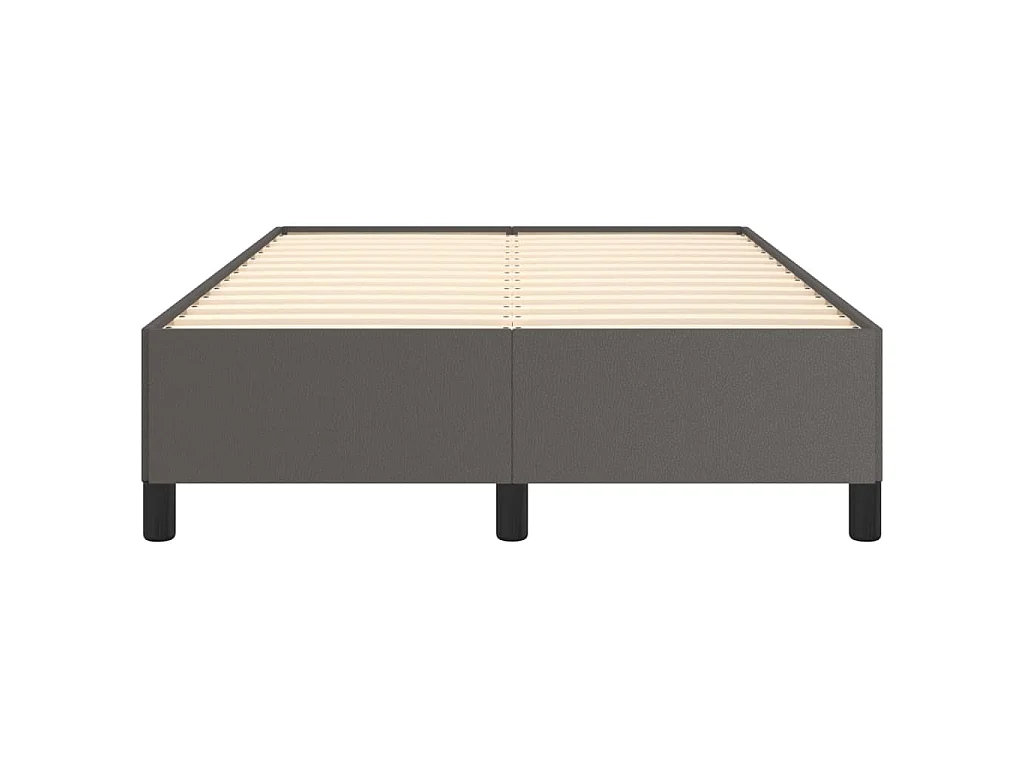 Estructura de cama sin colchón cuero sintético gris 120x190 cm