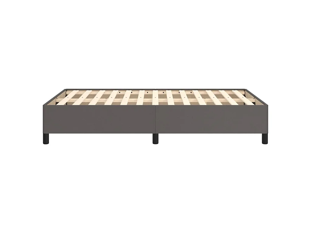 Estructura de cama sin colchón cuero sintético gris 120x190 cm