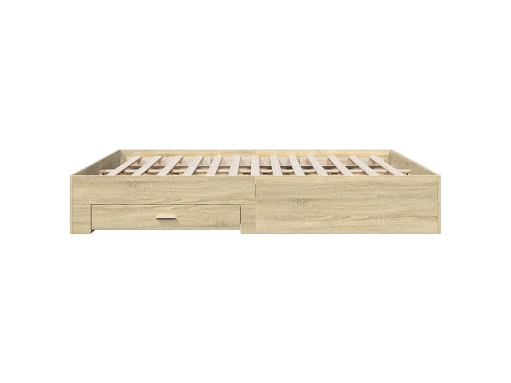 Cadre de lit avec tiroirs sans matelas chêne sonoma 180x200 cm