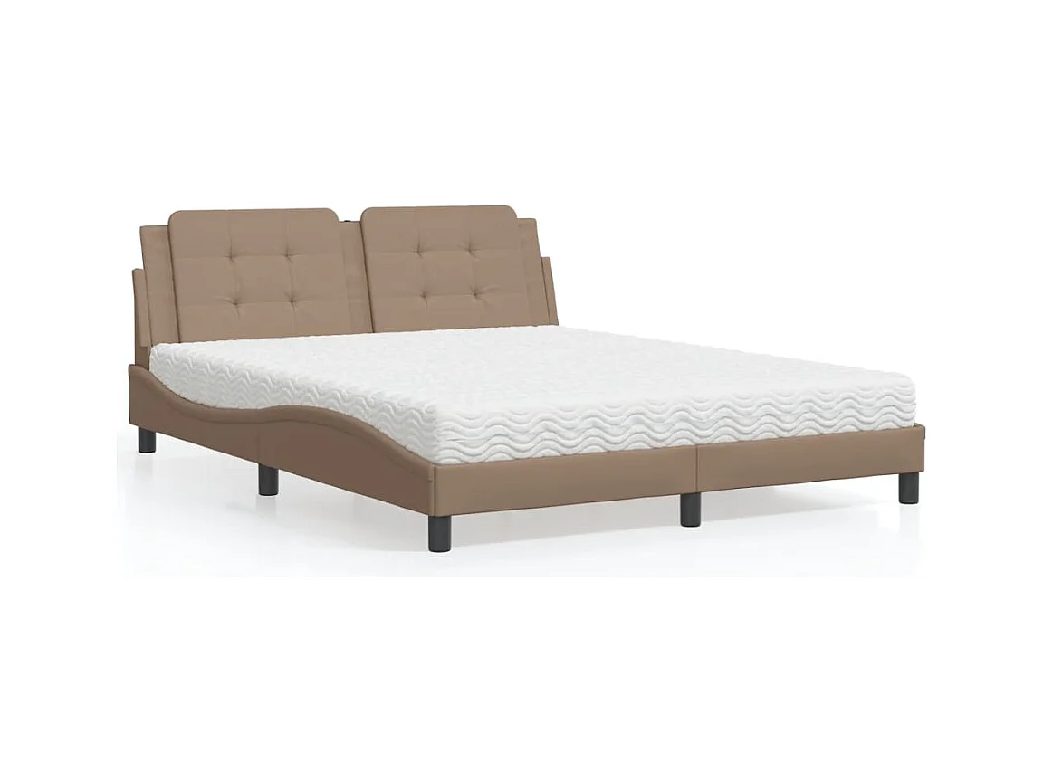 Lit avec matelas cappuccino 160x200 cm similicuir