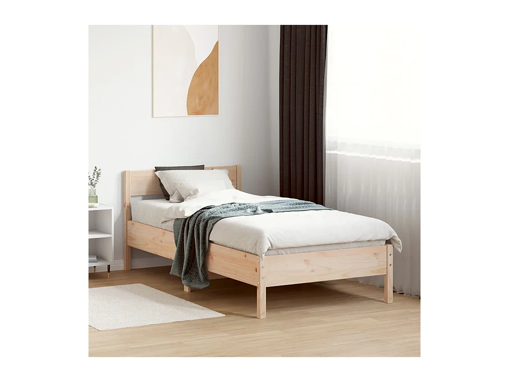 Cadre de lit sans matelas 90x190 cm bois de pin massif