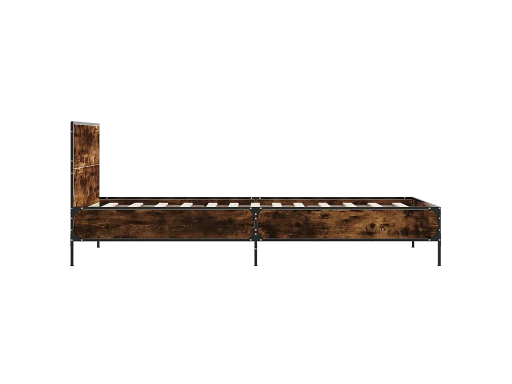 Cadre de lit sans matelas chêne fumé 100x200 cm