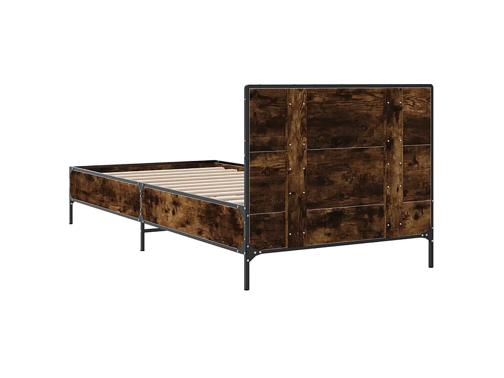 Cadre de lit sans matelas chêne fumé 100x200 cm