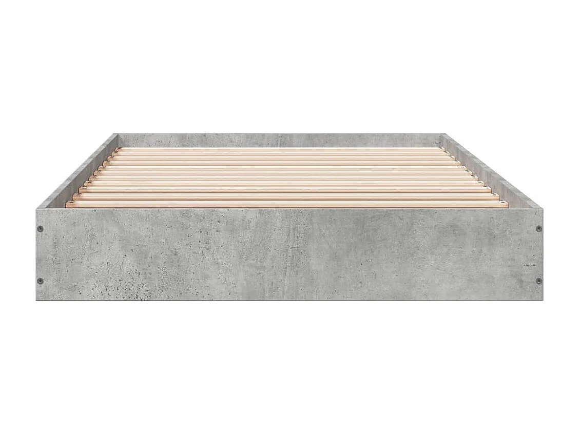 Cadre de lit sans matelas gris béton 75x190 cm