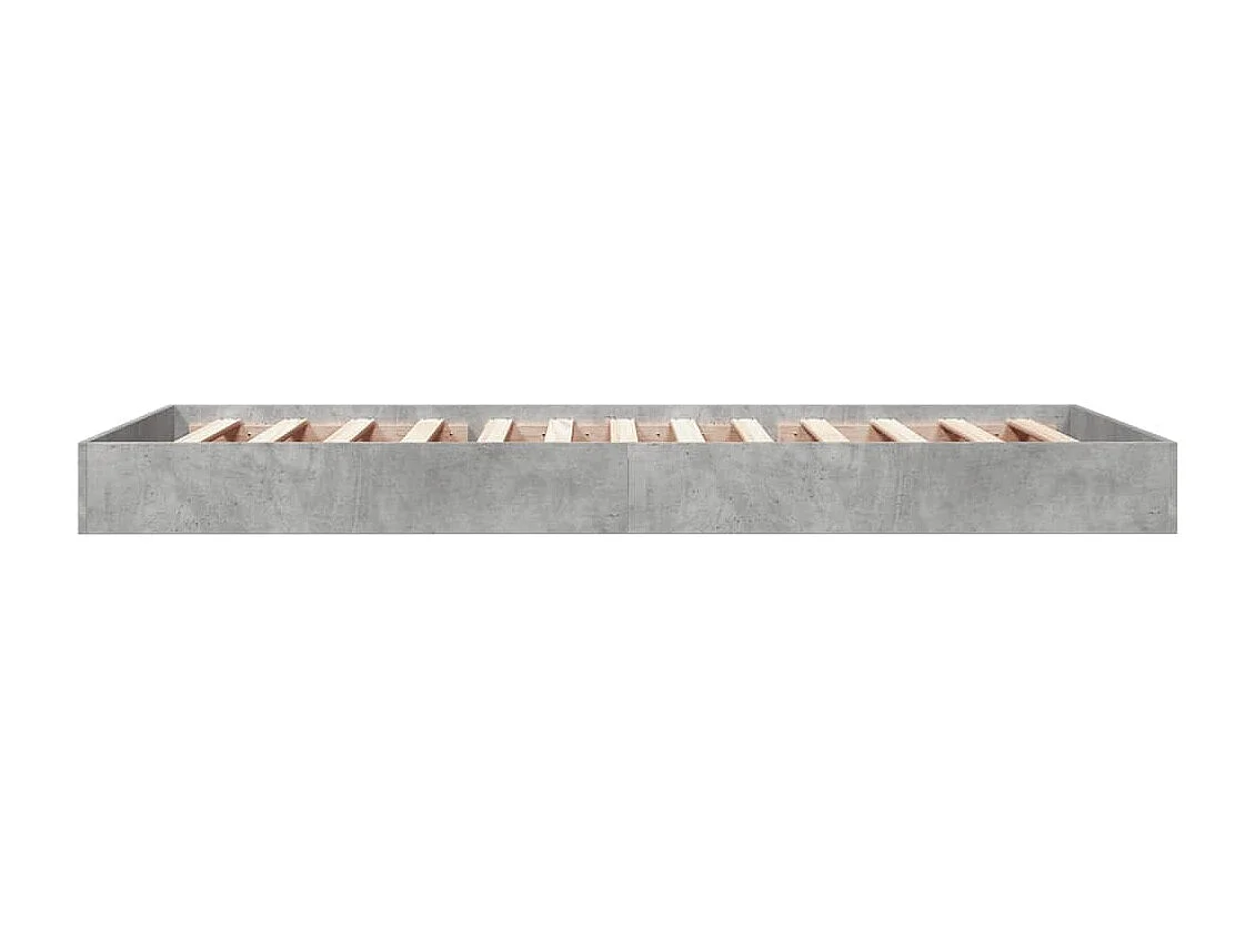 Cadre de lit sans matelas gris béton 75x190 cm