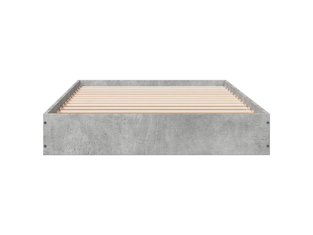 Cadre de lit sans matelas gris béton 75x190 cm