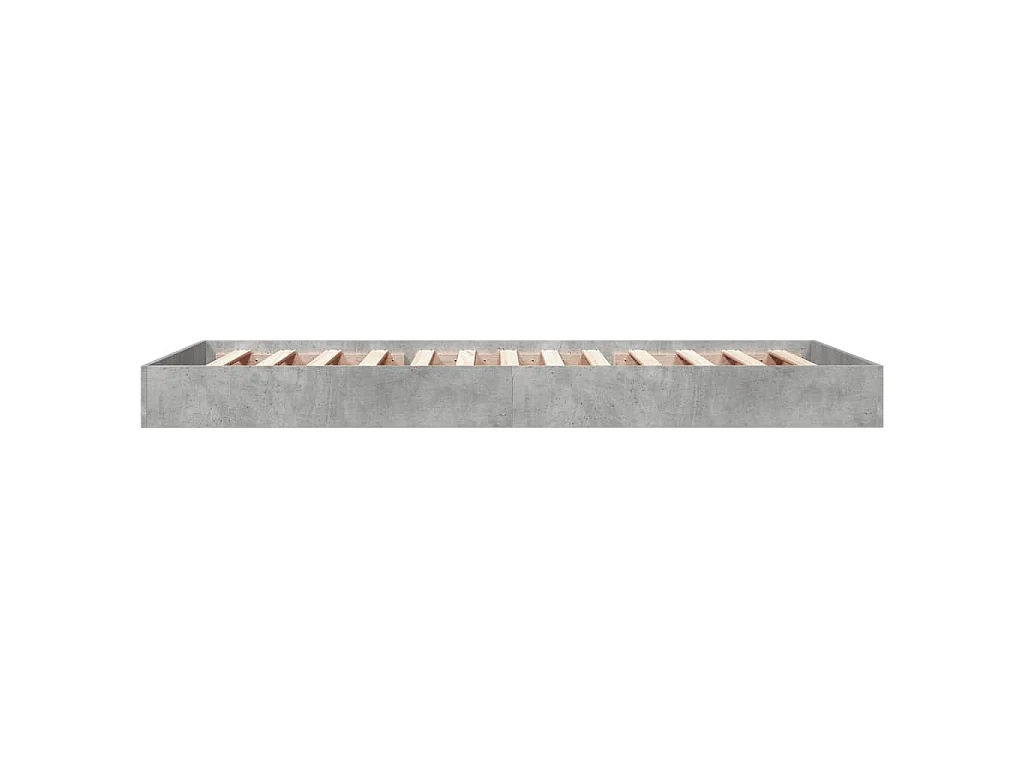 Cadre de lit sans matelas gris béton 75x190 cm
