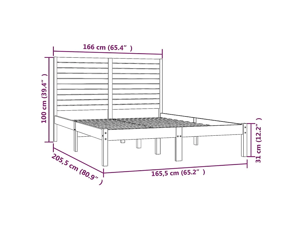 Massivholzbett 160x200 cm