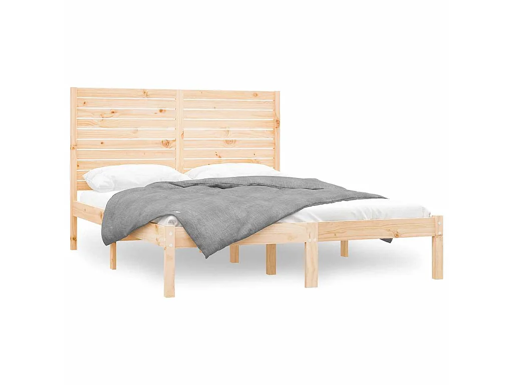 Estructura de cama de madera maciza de pino 160x200 cm