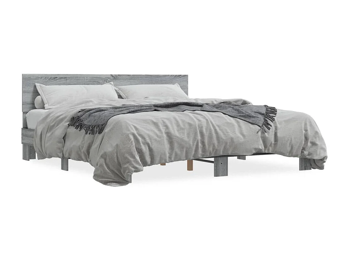 Cadre de lit sans matelas sonoma gris 180x200 cm