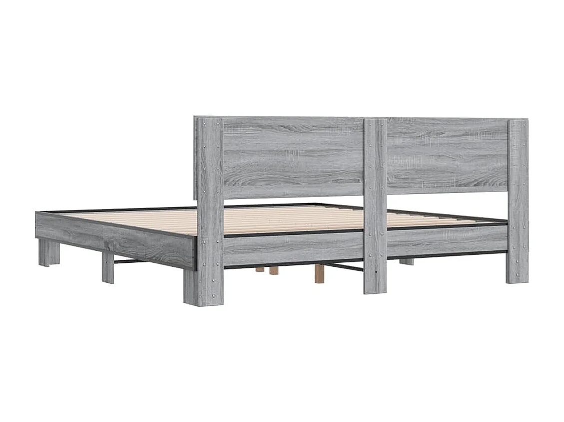 Giroletto Grigio Sonoma 180x200 cm in Legno Multistrato Metallo